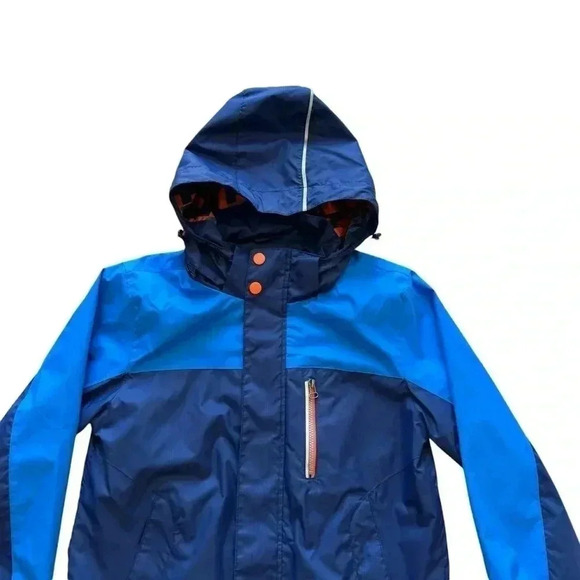 KID1234 Boys Blue Hooded  Rain  Waterproof Hooded Jacket Coat SZ 6-7 #2229 - Picture 4 of 12
